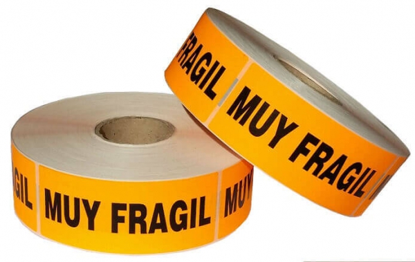 Etiquetas adhesivas "Muy Frágil"